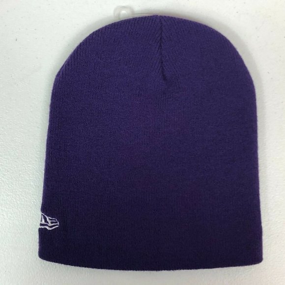 Vintage New Era Los Angeles Lakers Logo Embroidered NBA Beanie Knit Hat LA Cap - Picture 2 of 9